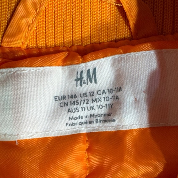 H&M Kids Orange Bomber Jacket – Size 10-11Y (EUR 146 / US 12) - Picture 2 of 9